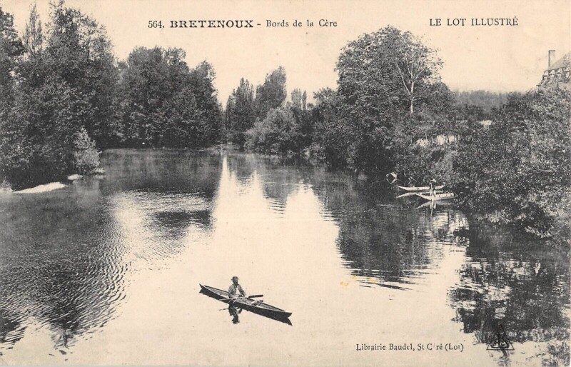 Carte postale ancienne Bretenoux Bords De La Cere à Bretenoux