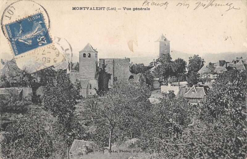 Carte postale ancienne Montvalent Vue Generale à Montvalent