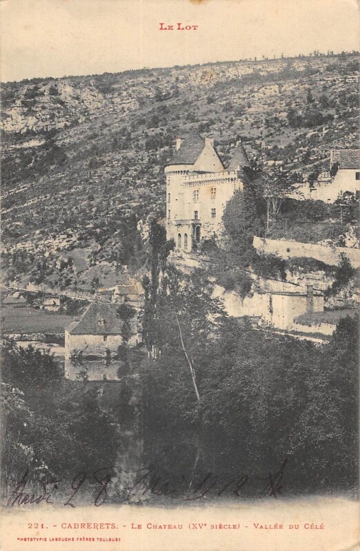 Carte postale ancienne Cabrerets Vallee Du Cele à Cabrerets