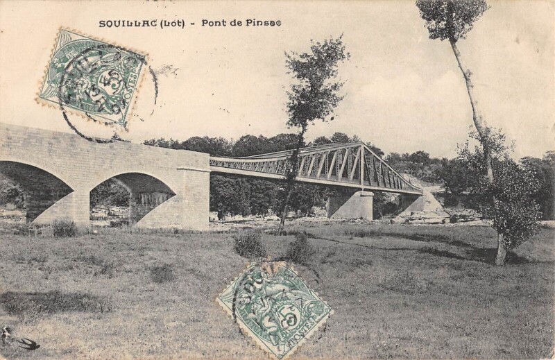 Carte postale ancienne Souillac Pont De Pinsac à Pinsac