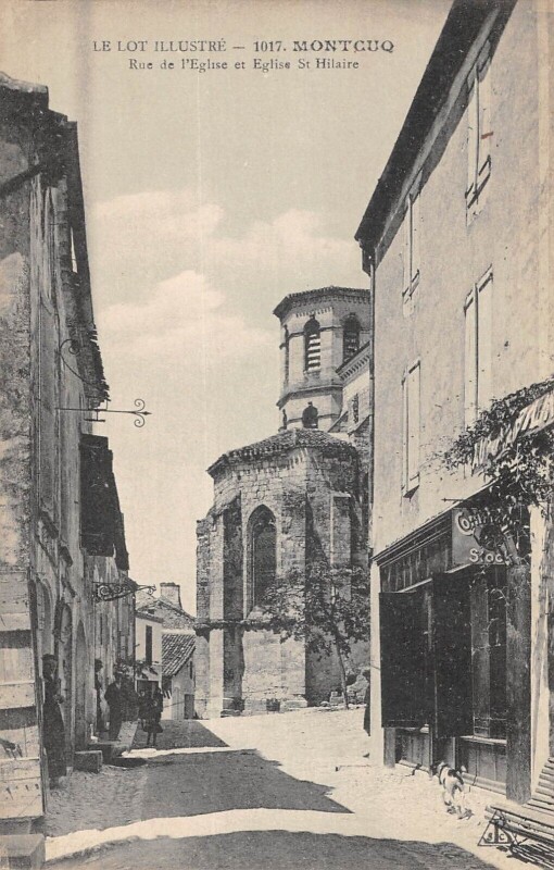 Carte postale ancienne Montcuq Rue De L'Eglise