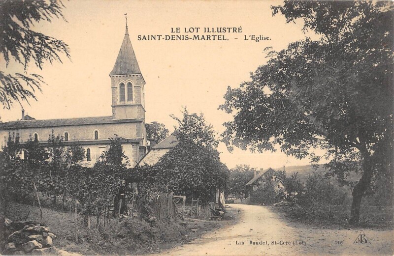 Carte postale ancienne Saint Denis Martel Eglise à Martel