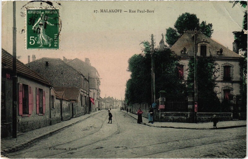 Carte postale ancienne Malakoff Rue Paul Bert France à Malakoff
