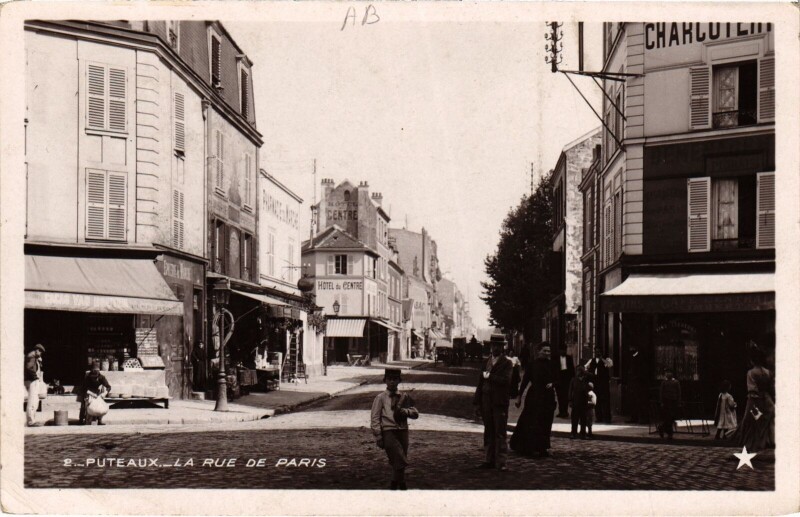 Carte postale ancienne Puteaux La Rue de Paris France à Puteaux