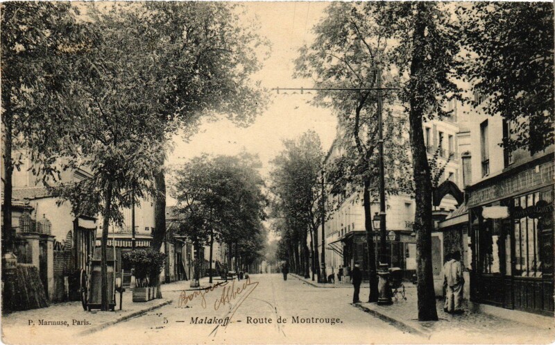 Carte postale ancienne Malakoff Route de Montrouge France à Malakoff