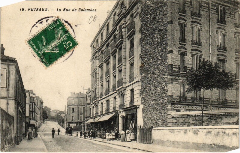 Carte postale ancienne Puteaux La Rue de Colombes France à Colombes