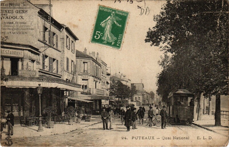 Carte postale ancienne Puteaux Quai National France à Puteaux