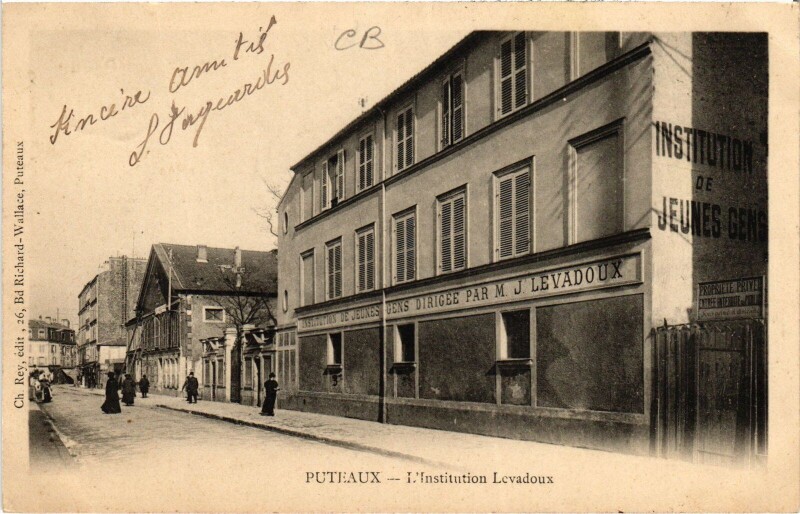 Carte postale ancienne Puteaux L'Institution Levadoux France à Puteaux