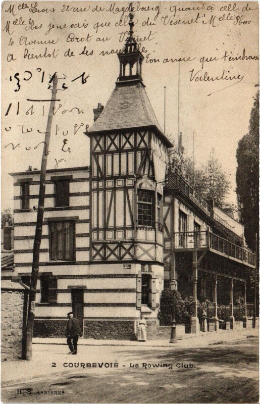 Carte postale ancienne Courbevoie Le Rowing Club France à Courbevoie
