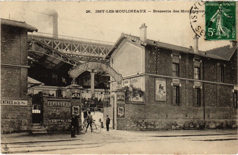 Carte postale ancienne Issy-les-Moulineaux Brasserie des Moulineaux France à Issy-les-Moulineaux