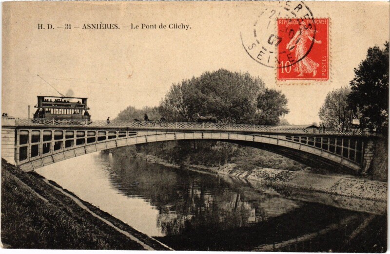Carte postale ancienne Asnieres Le Pont de Clichy France à Asnières-sur-Seine