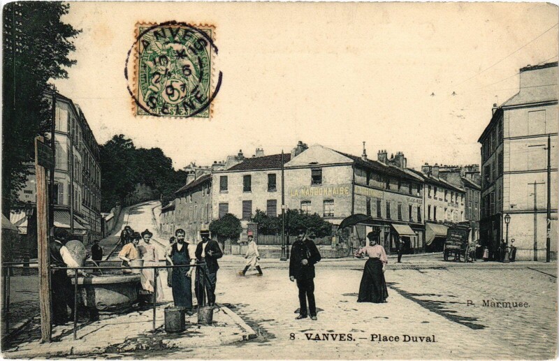 Carte postale ancienne Vanves Place Duval France à Vanves