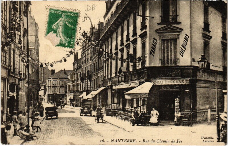 Carte postale ancienne Nanterre Rue du Chemin de Fer France à Nanterre