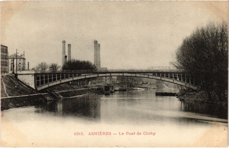 Carte postale ancienne Asnieres Le Pont de Clichy France à Asnières-sur-Seine
