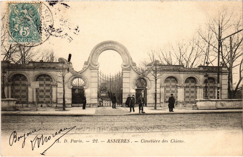 Carte postale ancienne Asnieres Cimetiere des Chiens France