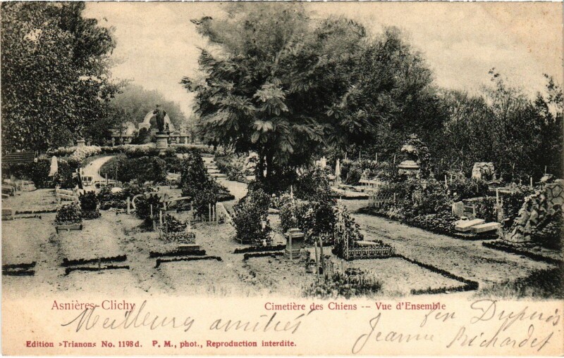 Carte postale ancienne Asnieres Vue d'ensemble, Cimetiere des Chiens France à Asnières-sur-Seine