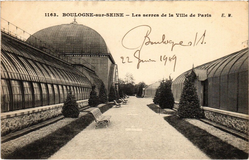 Carte postale ancienne Boulogne sur Seine Les Serres de la Ville de Paris France
