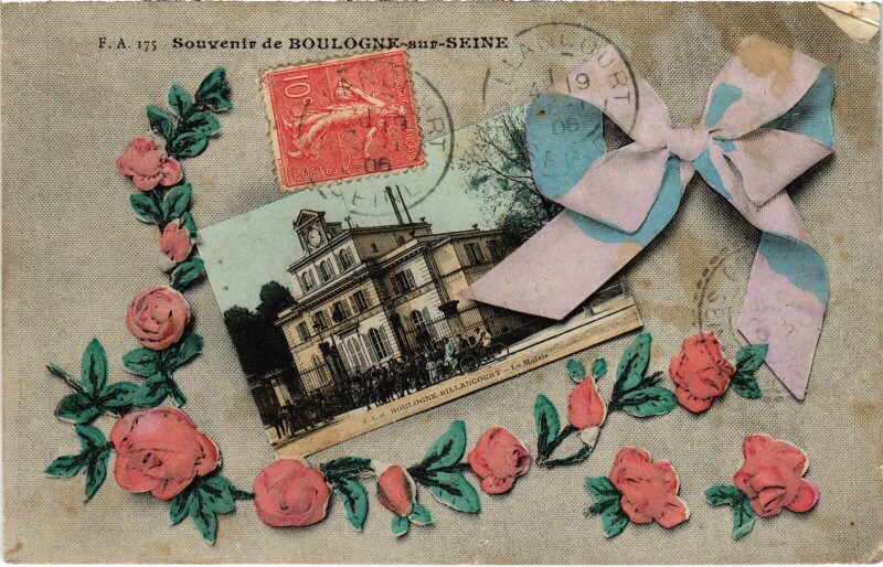 Carte postale ancienne Souvenir de Boulogne sur Seine France