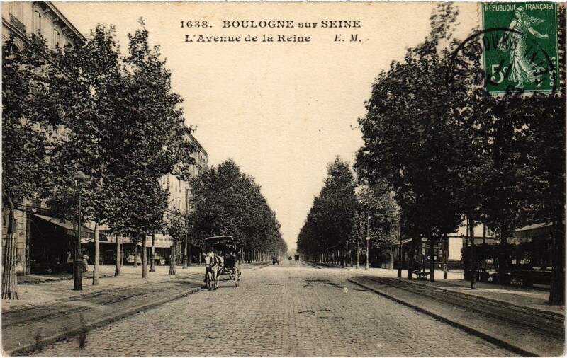 Carte postale ancienne Boulogne sur Seine L'Avenue de la Reine France
