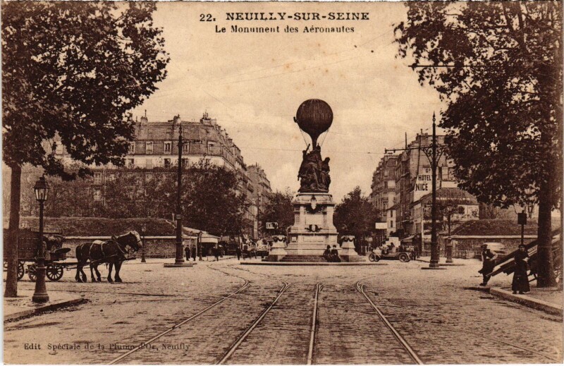 Carte postale ancienne Le monument des Aéronautes à Paris 17e