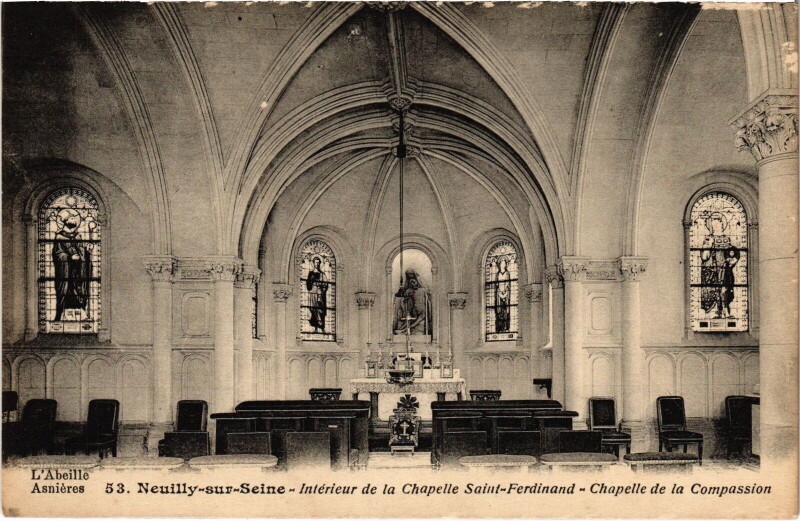 Carte postale ancienne Intérieur de la Chapelle Saint-Ferdinand - Chapelle de la Compassion à Paris 17e