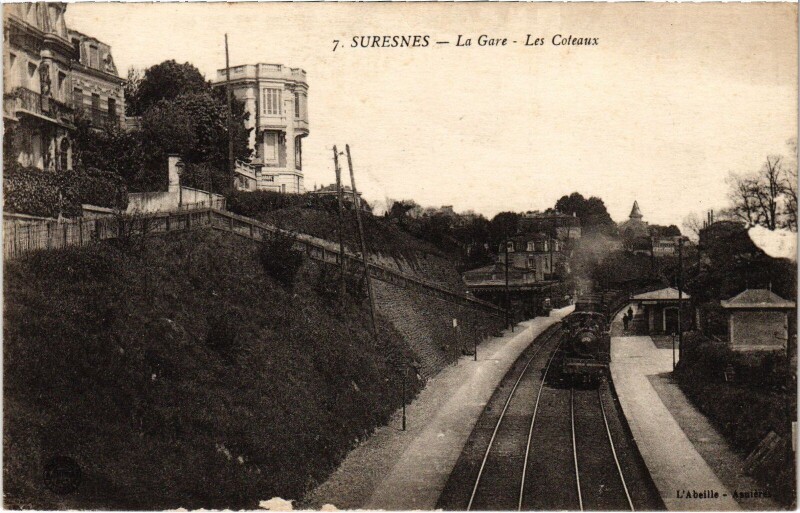 Carte postale ancienne Suresnes La Gare, Les Coteaux France à Suresnes