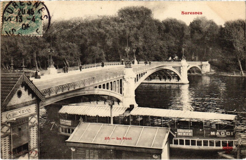 Carte postale ancienne Suresnes Le Pont France à Suresnes