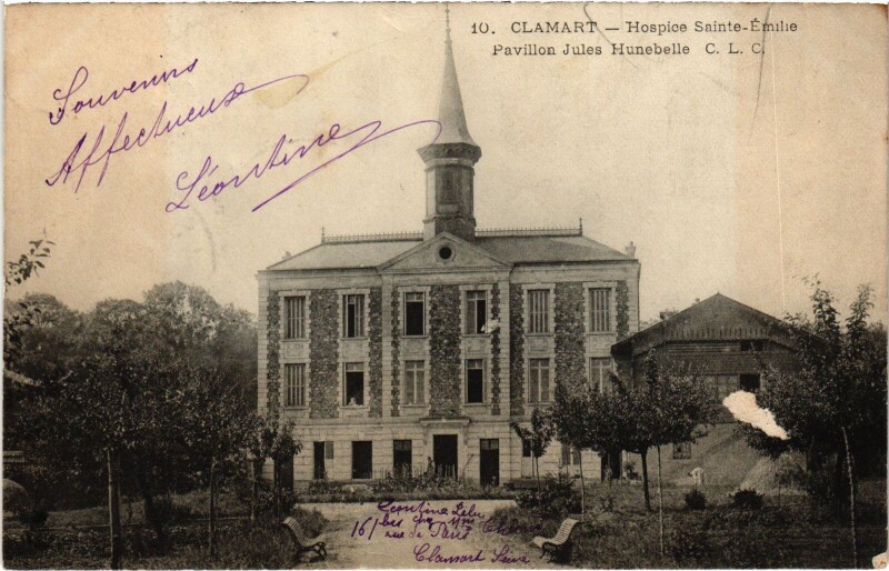 Carte postale ancienne Clamart Hospice Sainte-Emilie, Pavillon Jules Hunebelle France à Clamart