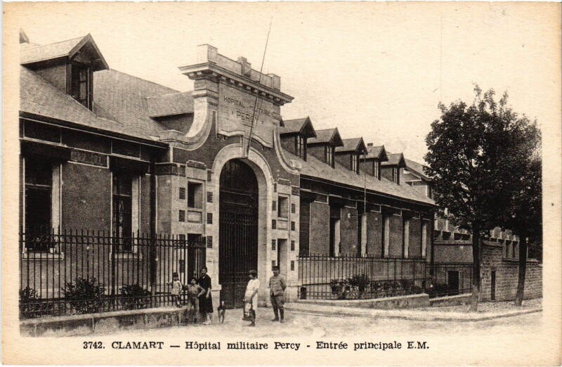 Carte postale ancienne Clamart Hopital Militaire Percy - Entree Principale à Clamart