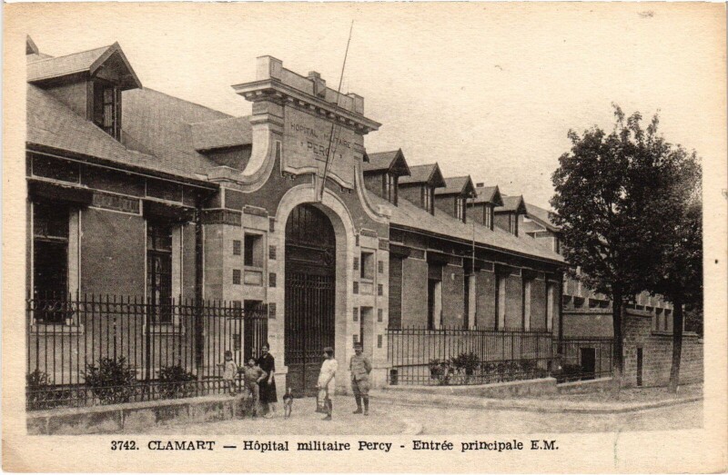 Carte postale ancienne Clamart Hopital Militaire Percy - Entree Principale à Clamart