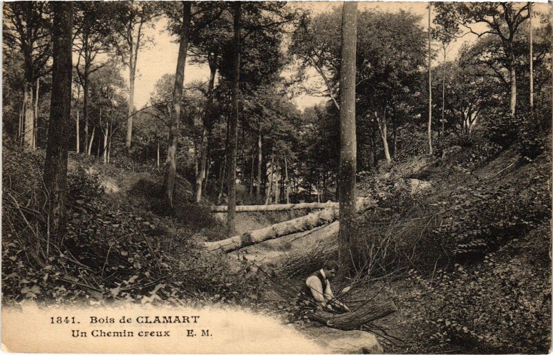 Carte postale ancienne Clamart Un Chemin creux France à Clamart