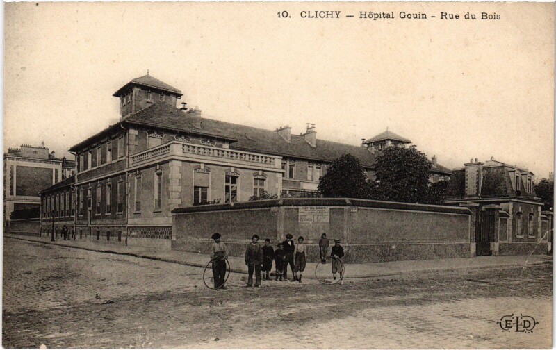 Carte postale ancienne Hôpital Gouin - Rue du Bois à Clichy