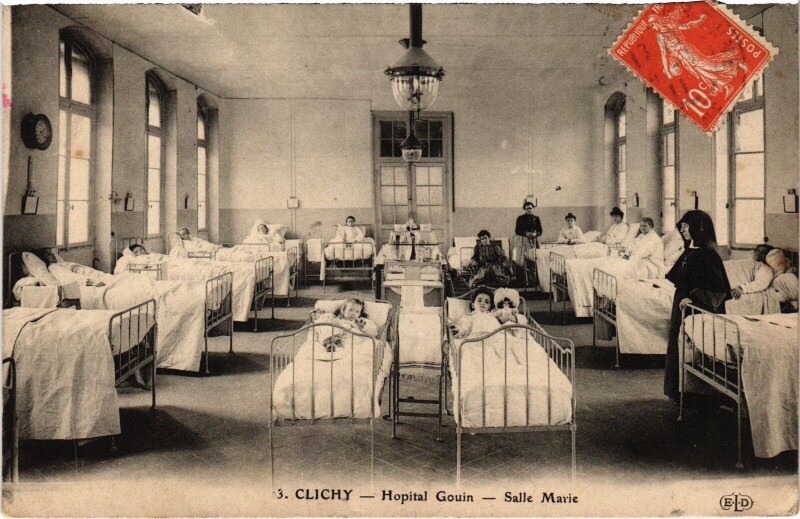 Carte postale ancienne Hôpital Gouin — Salle Marie à Clichy