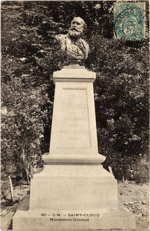 Carte postale ancienne Saint-Cloud Monument Gounod France à Saint-Cloud