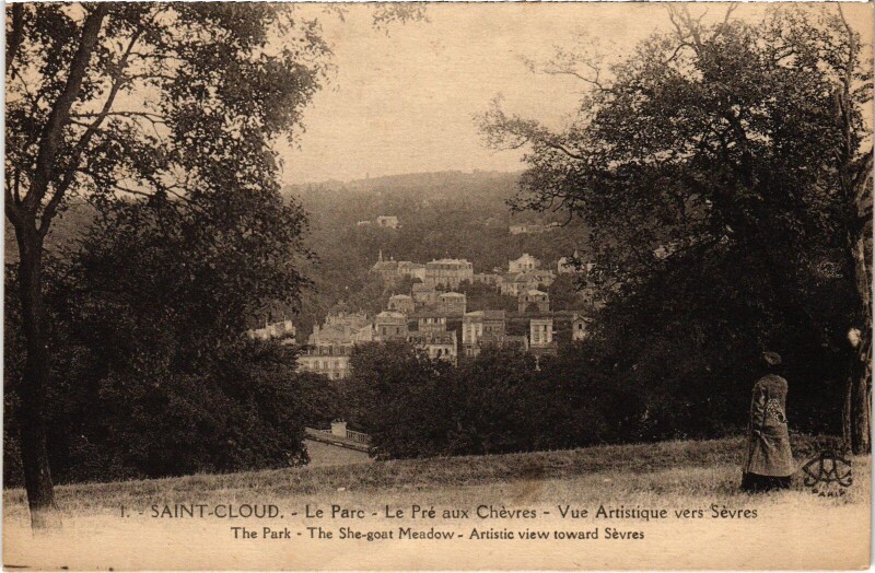 Carte postale ancienne Saint-Cloud Le Parc, Le Pre aux Chevres France à Saint-Cloud