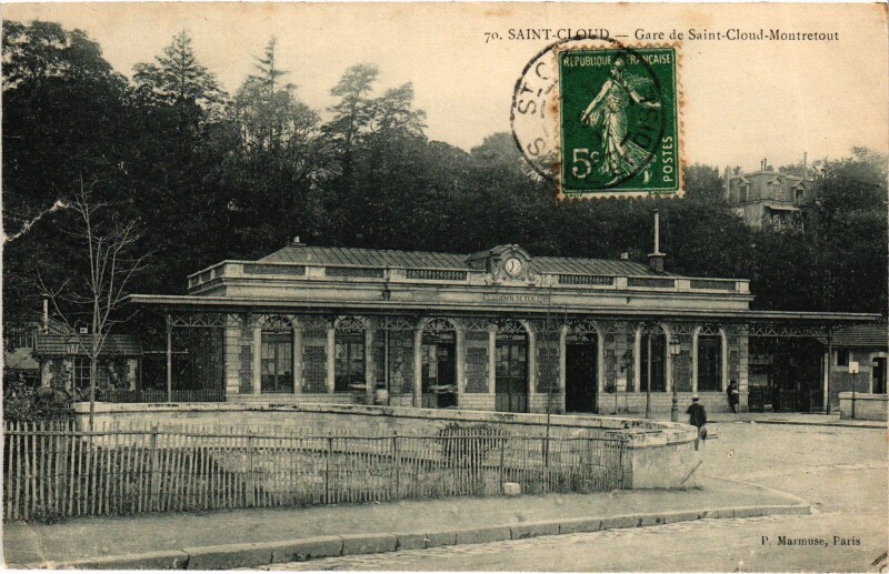 Carte postale ancienne Saint-Cloud Gare de Saint-Cloud Montretout France à Saint-Cloud