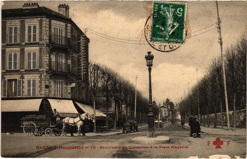 Carte postale ancienne Saint-Cloud Boulevard de Versailles France à Saint-Cloud