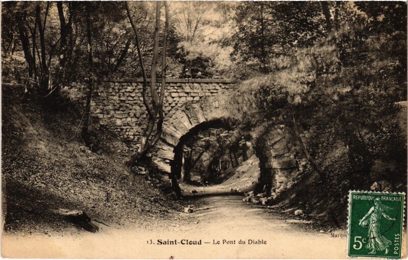 Carte postale ancienne Saint-Cloud Le Pont du Diable France à Saint-Cloud