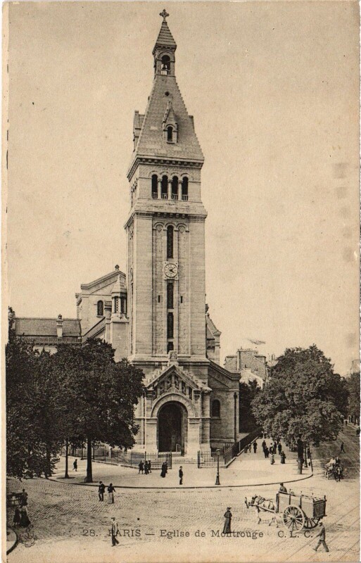 Carte postale ancienne Eglise de Montrouge à Paris 14e