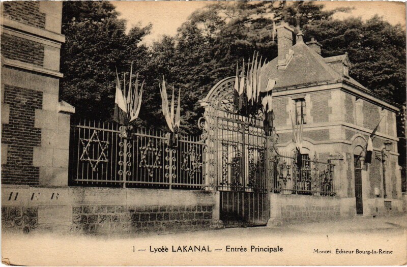 Carte postale ancienne Bourg la Reine Lycee Lakanal, Entree Principale France à Bourg-la-Reine