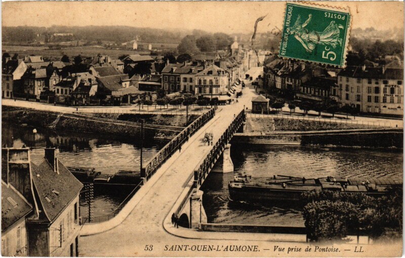 Carte postale ancienne Saint-Ouen l'Aumone Vue prise de Pontoise France à Pontoise