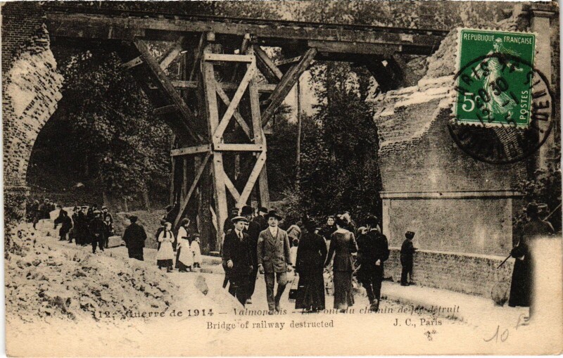 Carte postale ancienne Valmondois Le Pont du Chemin de fer France à Valmondois