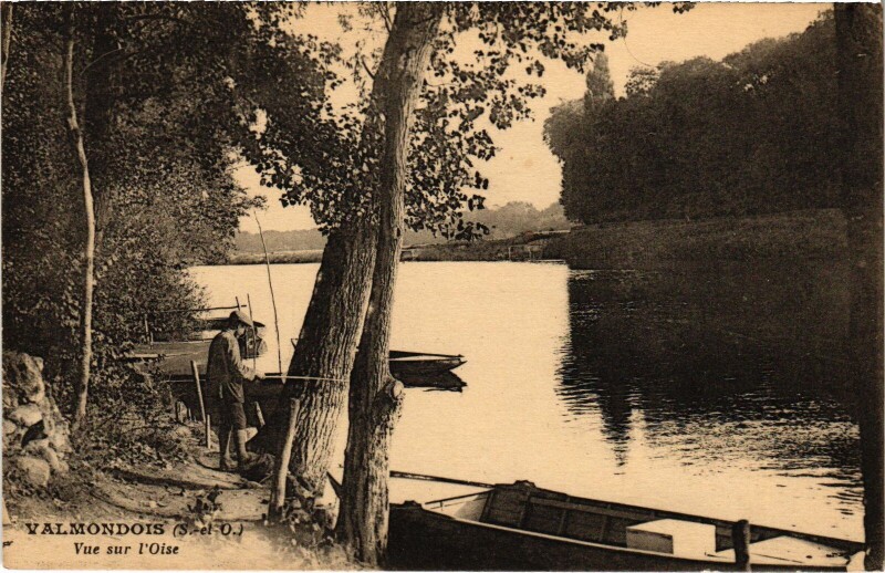 Carte postale ancienne Valmondois Vue sur l'Oise France à Valmondois