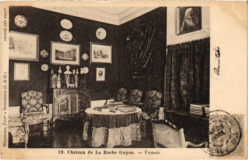 Carte postale ancienne La Roche-Guyon Le Chateau, Fumoir France à La Roche-Guyon