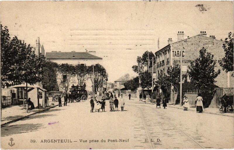 Carte postale ancienne Argenteuil Vue prise du Pont-Neuf France à Argenteuil
