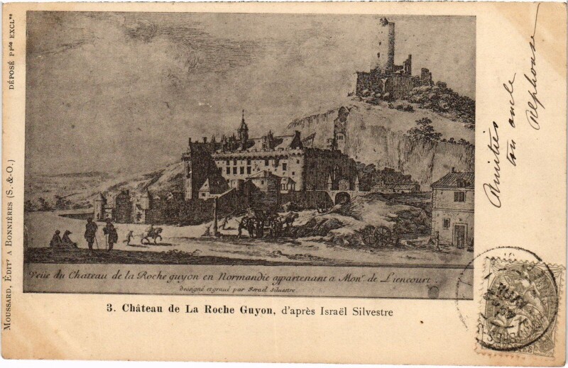 Carte postale ancienne La Roche-Guyon Le Chateau, d'apres Israel Silvestre France à La Roche-Guyon