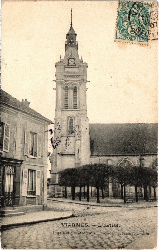 Carte postale ancienne Viarmes L'Eglise France à Viarmes