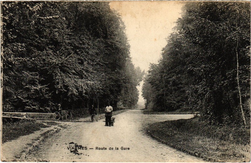 Carte postale ancienne Viarmes Route de la Gare France à Viarmes