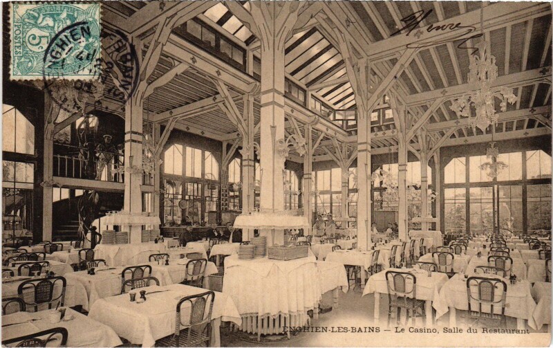 Carte postale ancienne Enghien les Bains Le Casino Salle du Restaurant France à Enghien-les-Bains