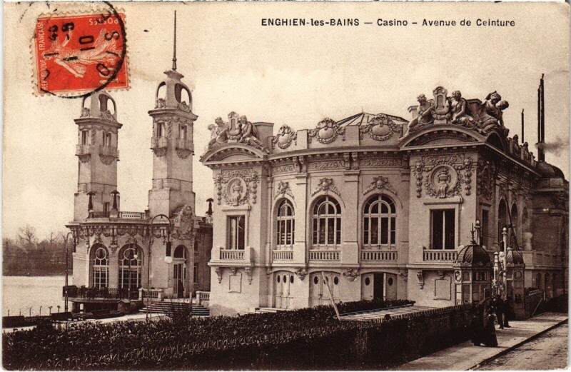 Carte postale ancienne Enghien les Bains Casino, Avenue de Ceinture France à Enghien-les-Bains